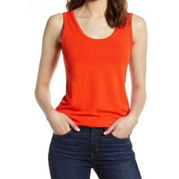 Halogen Scoop Neck Tank Top size Large in White - Picture 2 of 11